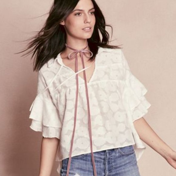 Love & Lemons Buttercup Blouse Floral Ruffle Boho - Picture 1 of 7